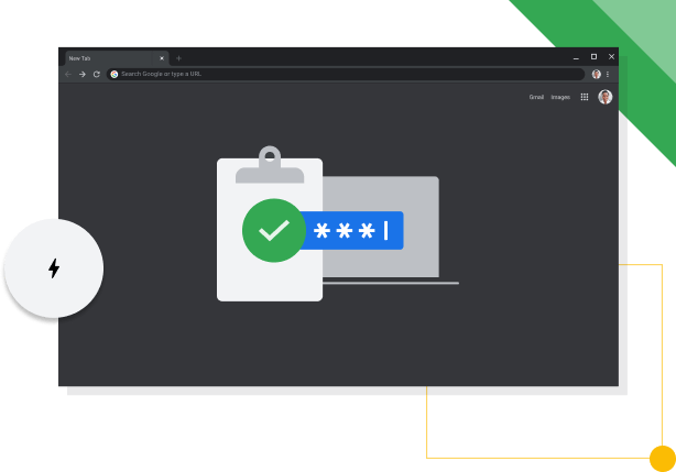 Прозор Chrome прегледача у тамном режиму у ком се приказује икона Google продуктивности.
