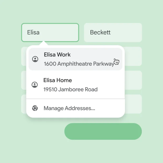 A user is able to instantly enter their name and address to a form using autofill.